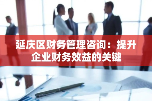 延庆区财务管理咨询：提升企业财务效益的关键