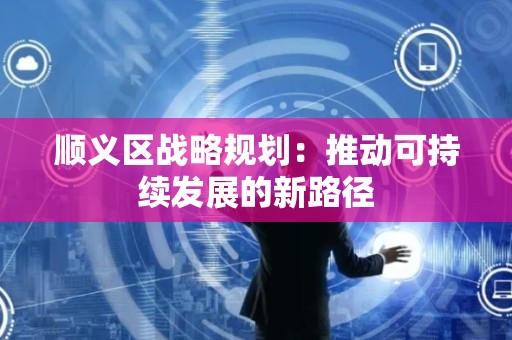 顺义区战略规划：推动可持续发展的新路径