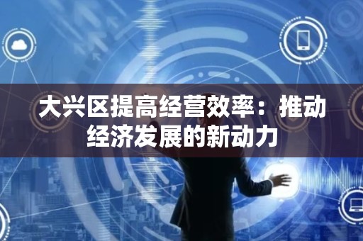 大兴区提高经营效率：推动经济发展的新动力