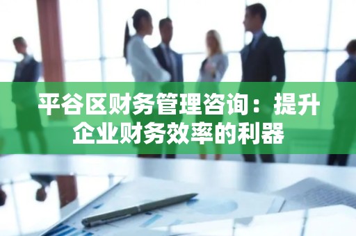 平谷区财务管理咨询：提升企业财务效率的利器