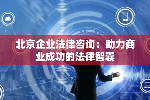 北京企业法律咨询：助力商业成功的法律智囊