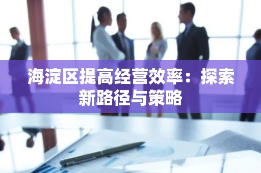 海淀区提高经营效率：探索新路径与策略