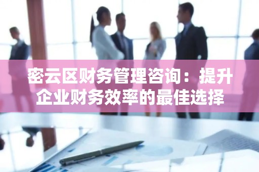 密云区财务管理咨询：提升企业财务效率的最佳选择