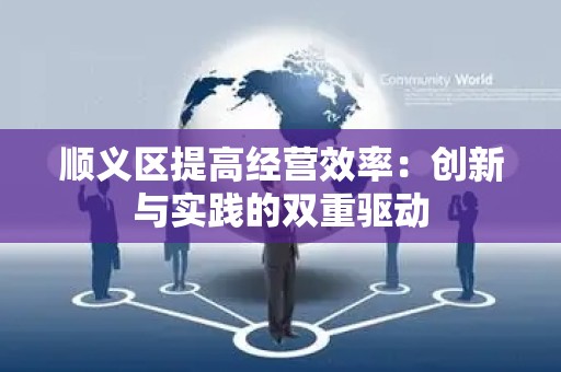 顺义区提高经营效率：创新与实践的双重驱动