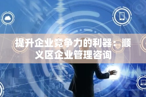 提升企业竞争力的利器：顺义区企业管理咨询